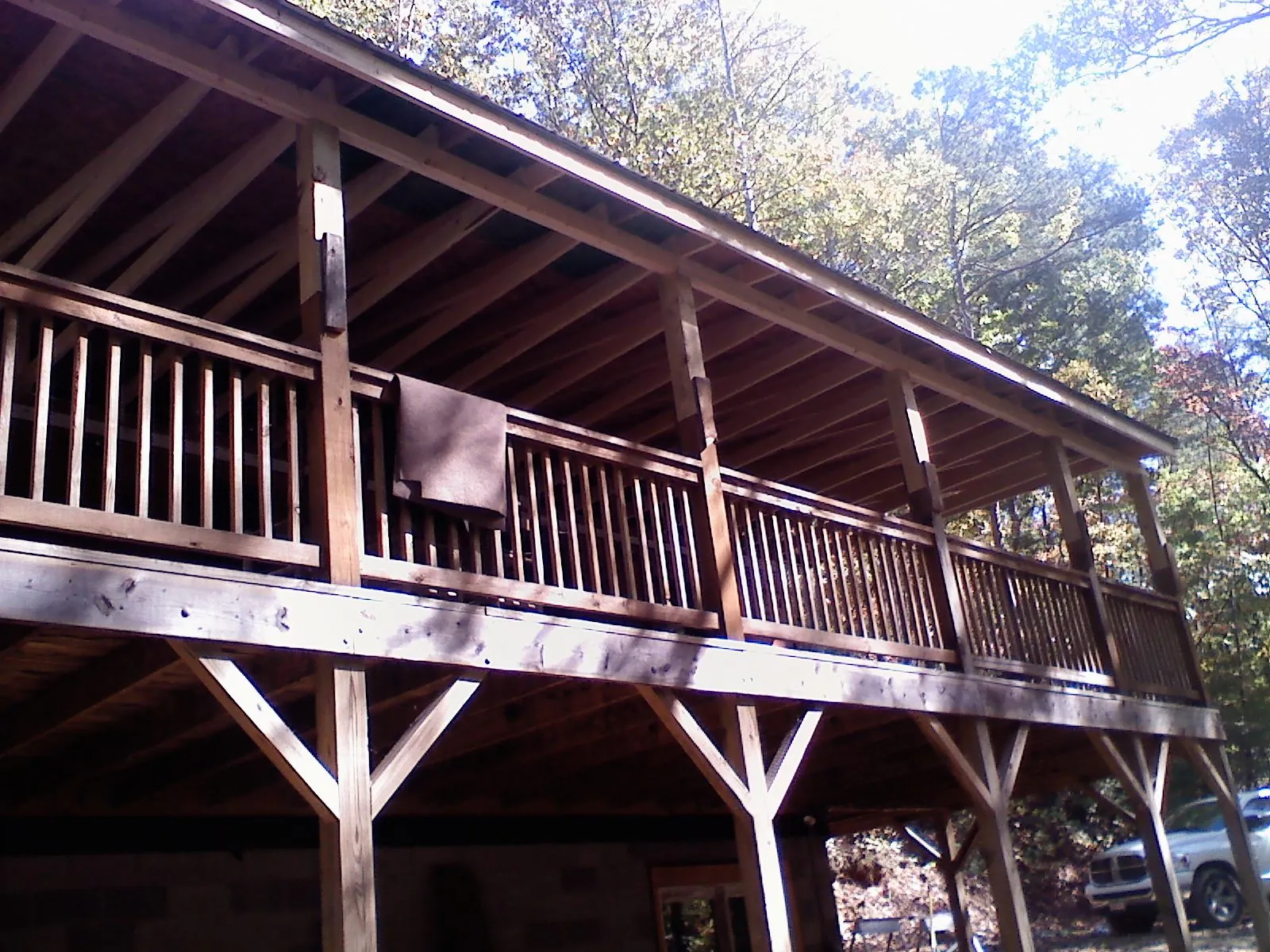 Timber framing under a new elevated porch and deck — Roof Leak Repair in Pony by Roofing Brothers